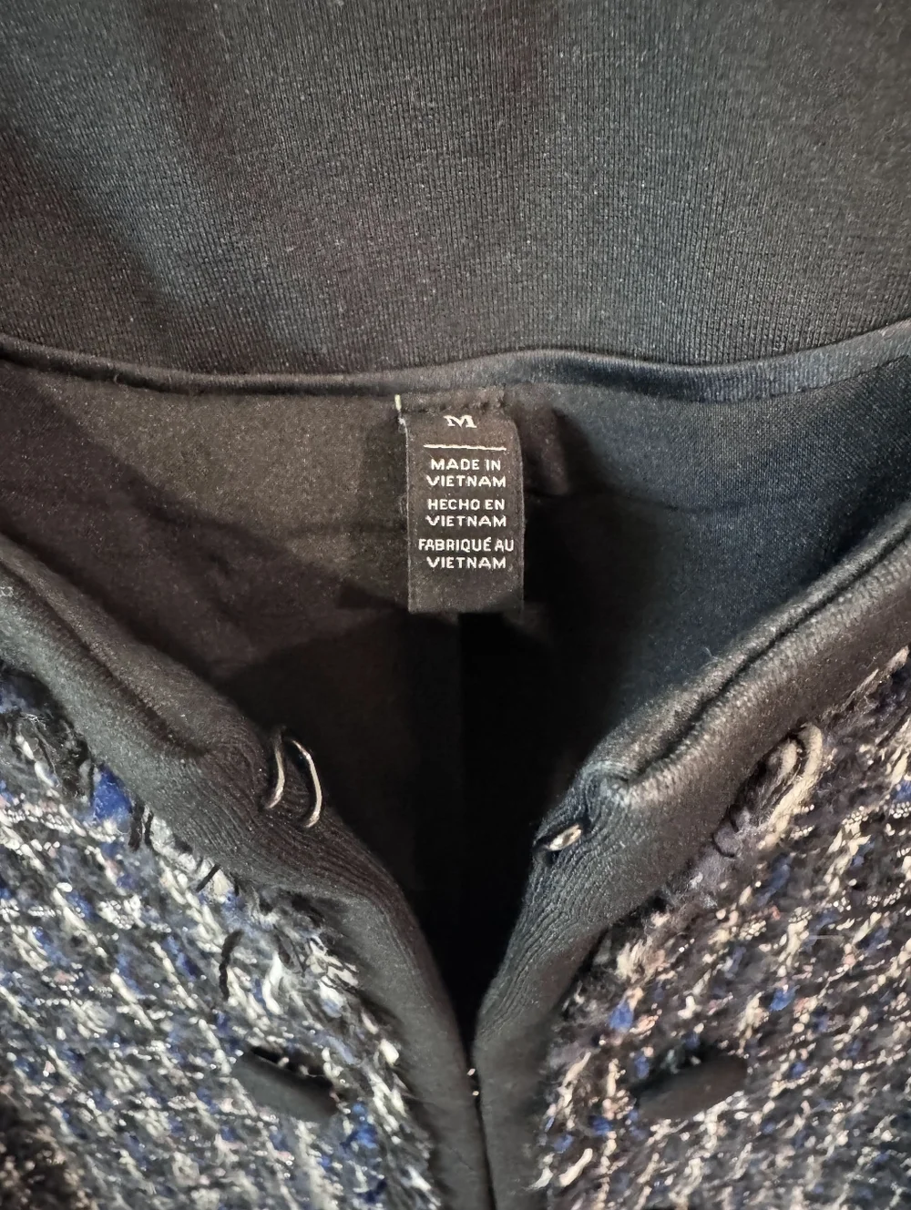 White House Black Market Classic Black And Blue Tweed Jacket - Women's Medium